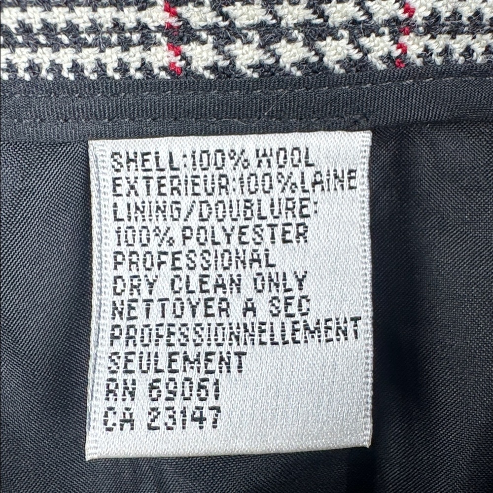 Talbots 100% Wool Black & White Houndstooth Dress Pant - Picture 7 of 7